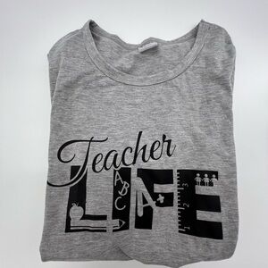 Teacher Life Grey Graphic Tee